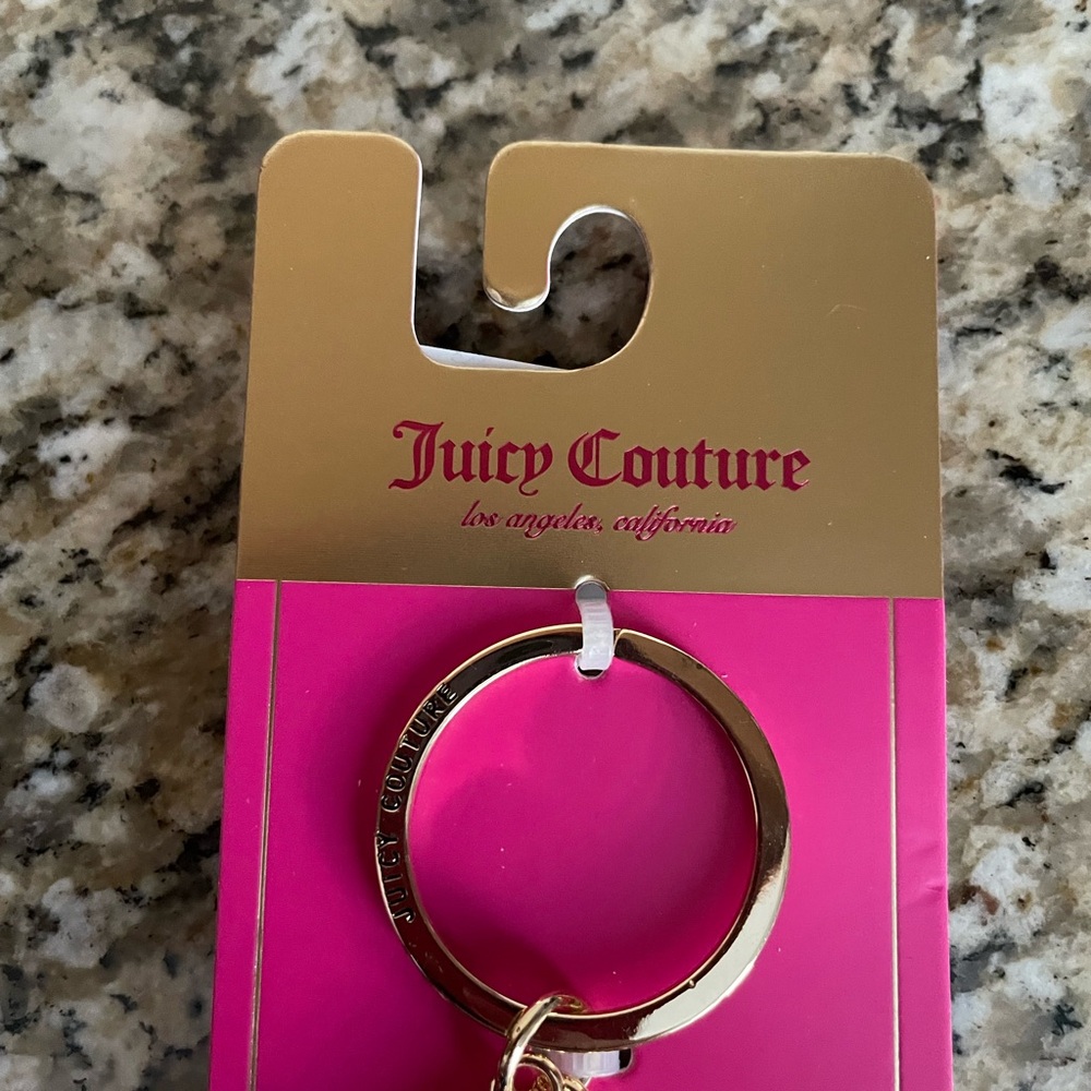 New Juicy Couture Pink Enamel Heart Padlock Keychain/Purse Charm - Picture 3 of 3